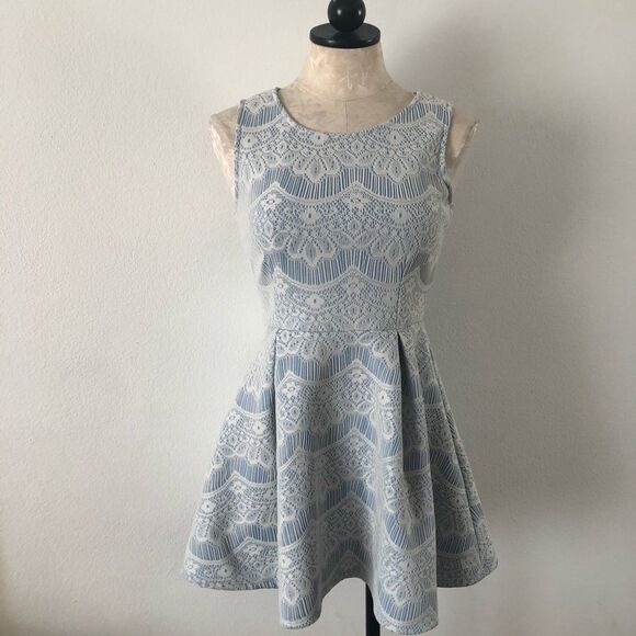 Windsor Dresses & Skirts - Windsor Pastel blue lace skater dress